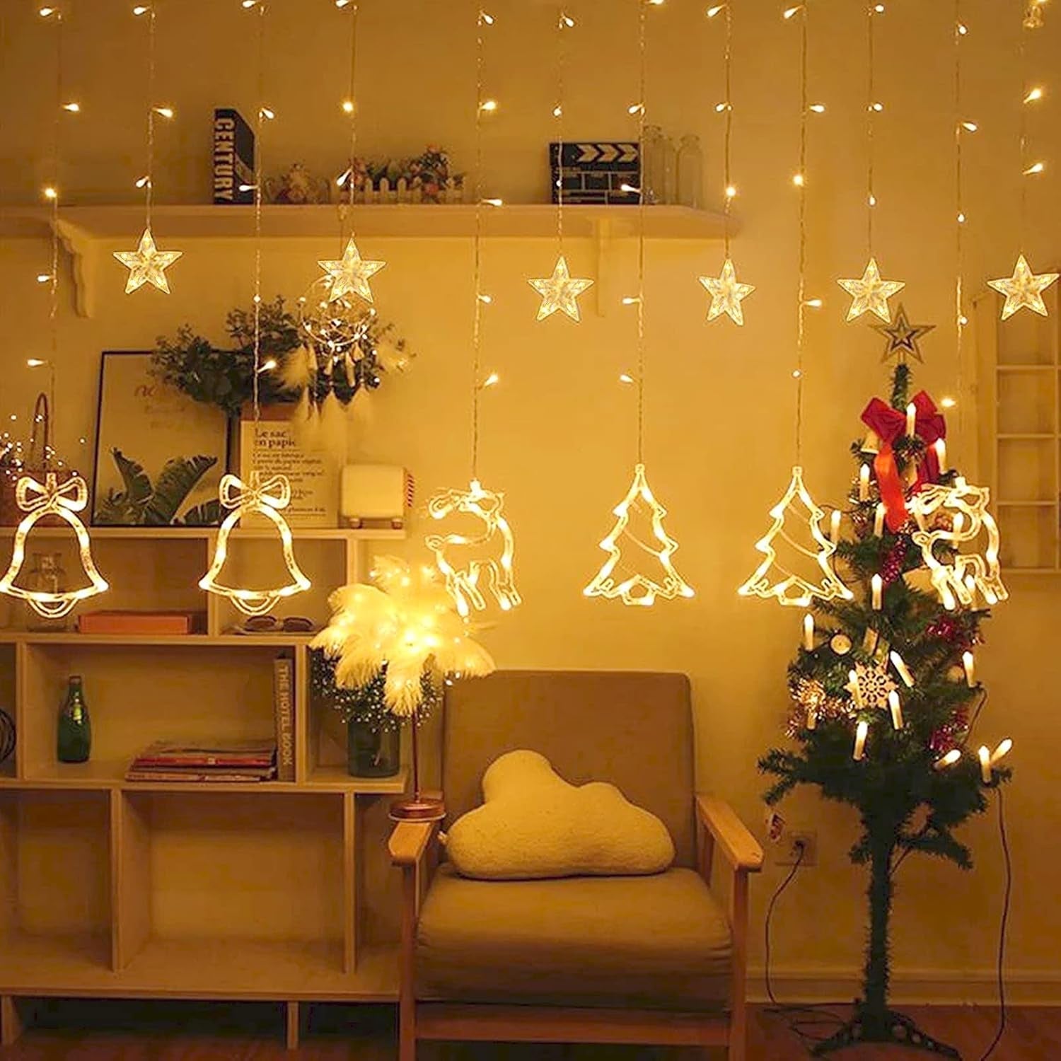 Christmas Fairy Lights with Christmas Pattern 8 Modes 138 LED 1PC