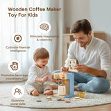 Baby Wooden Kitchen Pretend Play Toy Simulation Wooden Coffee Machine Baby Early Learning Educational Toys Child'S Holiday Gift