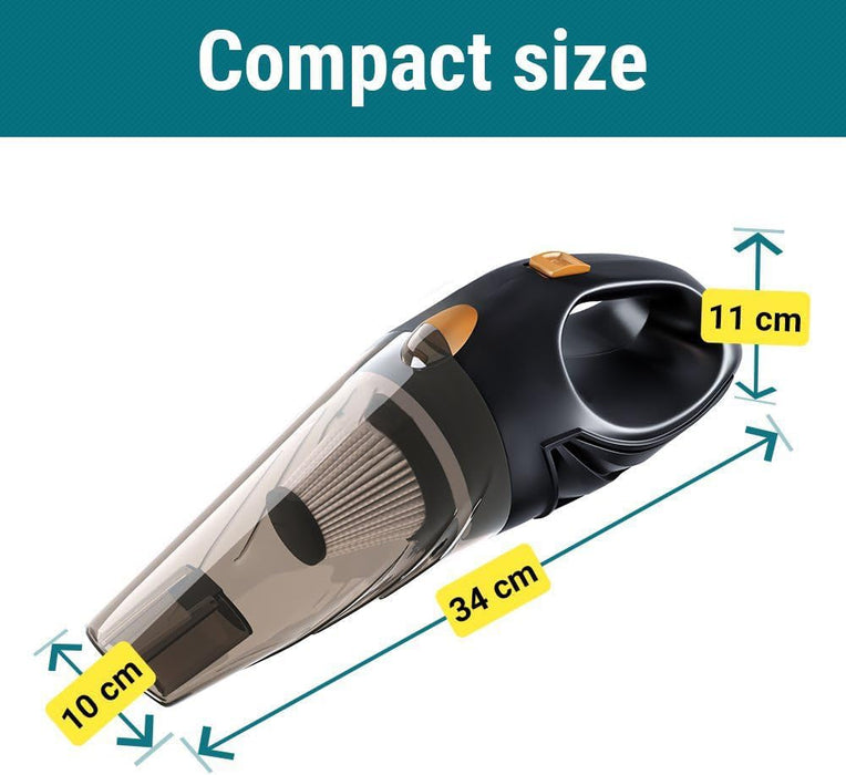 Car Vacuum Cleaner Handheld - Portable Handheld Mini Car Hoover W/ 16Ft Cord, Bag, & Attachments - Small Cleaning Kit, RV, Boats, Travel - Car Accessories for Men and Women (Black)