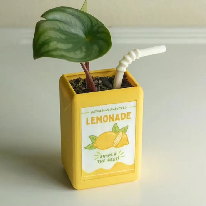 Cool Vase Milk Vase Cute Planter with Juice Box Design Good Decorative Effect for Pen Container Storage Box Floral Pot Decor