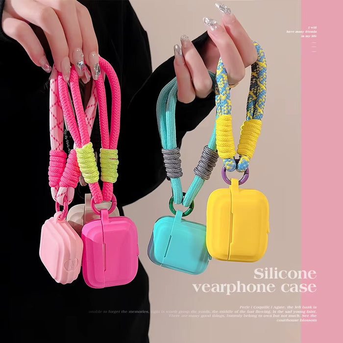 Case for Apple Airpods 1 2 3 4 Pro 3Rd Generation Case Cute with Strap Fundas Earpods Soft Cover for Airpods Pro 2 Case Silicone