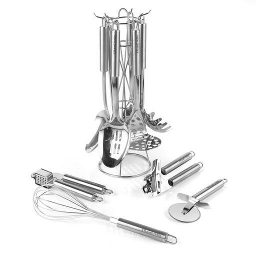 Russell Hobbs 10 Piece Kitchen Utensils & Tool Set with Stand Stainless Steel