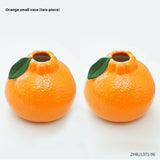 Orange Ceramic Small Vase Ornaments Living Room Flower Arrangement Hydroponic Plant Flowers Green Radish