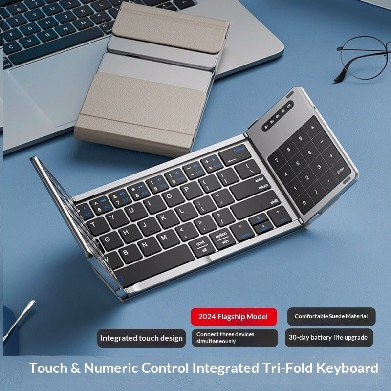Tri-fold Keyboard, Wireless Bluetooth Foldable Mini Keyboard, Suitable For Desktop PC Sets