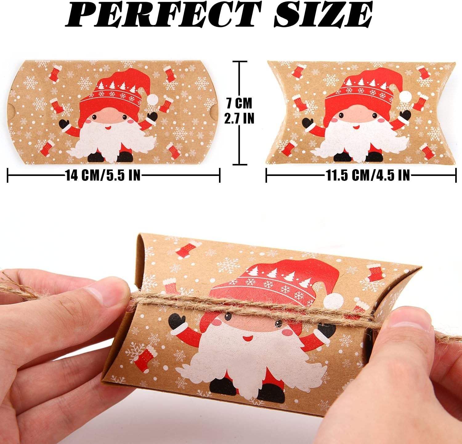 Christmas Small Boxes, 36 Gift Pillow Boxes Candy Jewellery Box for Christmas Party Favor