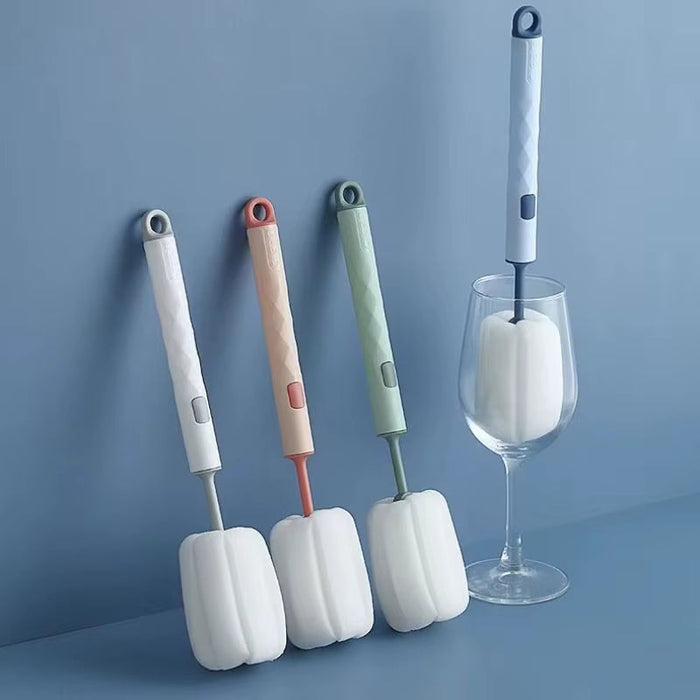 Soft Sponge Cup Brush, Long Handle Sponge Bottle Brush Drink Wineglass Bottle Glass Cup Washing Cleaning Kitchen