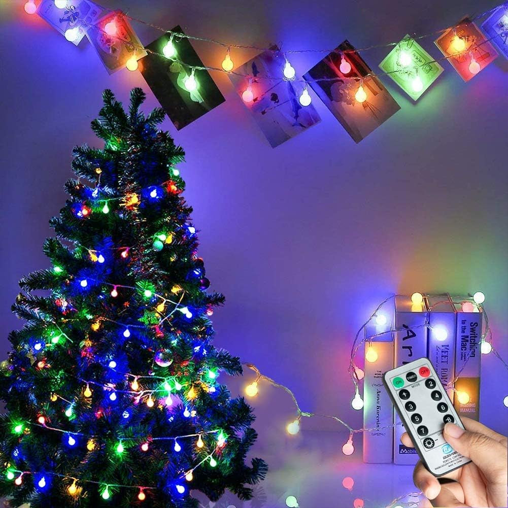 Fairy Lights Plug in 120 Leds, 12M/39Ft Globe String Lights Mains Powered