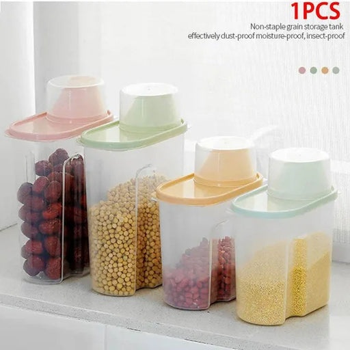 PP Food Storage Box Plastic Transparent Container Set with Inverted Lid Kitchen Storage Bottle Jar Dry Food Jar 1.9L-2.5L
