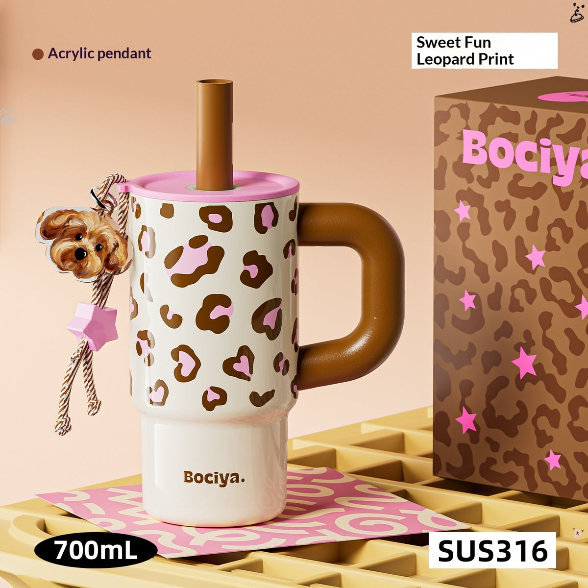 Cute New Portable Car Water Bottle With A Straw
