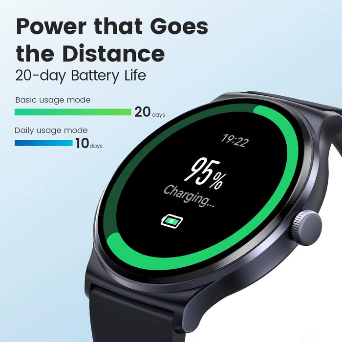 Solar Lite Smart Watch 1.38" Display Bluetooth 5.3 100+ Watch Faces Spo2 Heart Rate Monitor 20 Days Endurance Smartwatch