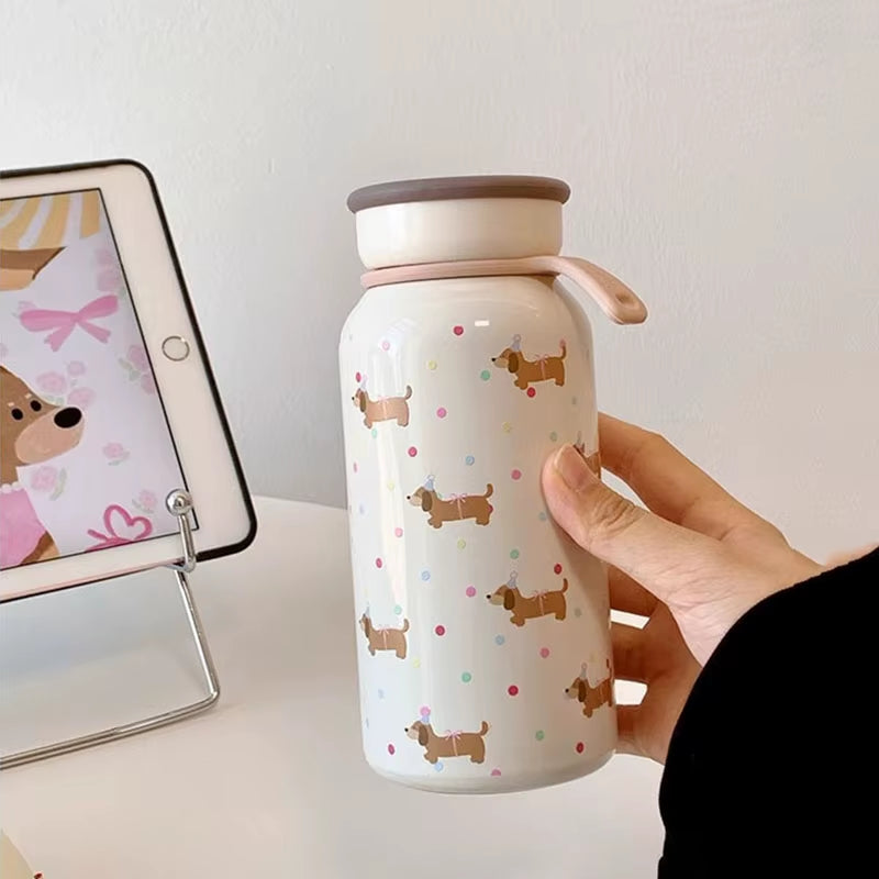 Original Cute Bow Thermos Cup for Girls 304 Stainless Steel Direct Drinking Water Cup Portable Leakproof Insulation Tumbler New