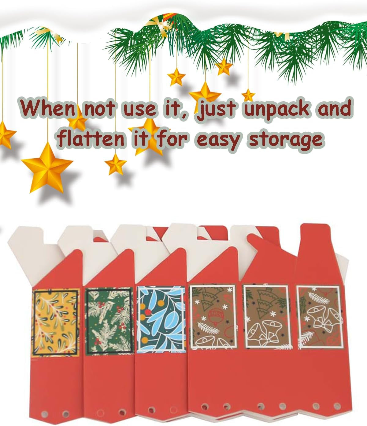 30PCS Boxes, Xmas Party Favour Bags, Paper Candy Boxes, Novelty Packaging Decor Packs, Advent Calendar DIY