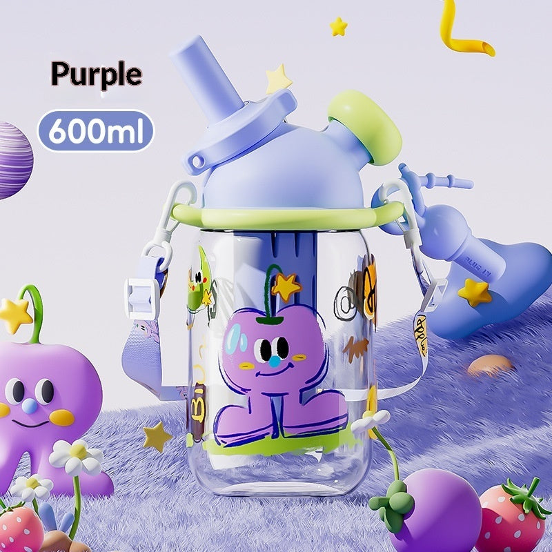 Large-capacity Straw Cup Childrens Water Bottle
