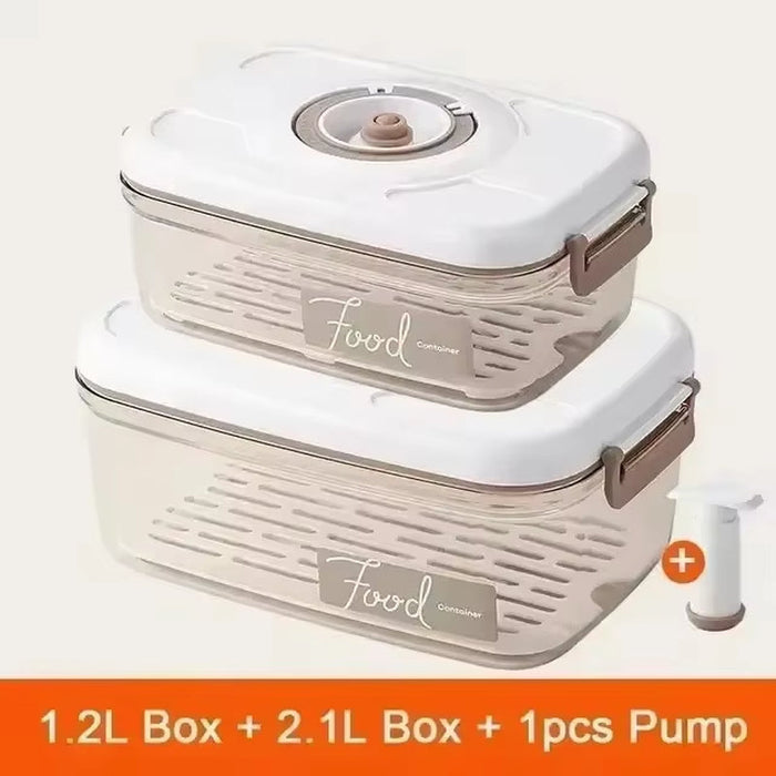 Vacuum Sealed Canister Household Fresh-Keeping Box Refrigerator Food Storage Containers Drainable Kitchen Organizers Fruit Tank