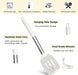 Kitchen Utensils Set, 6 Pcs Silicone White Cooking Utensils Include Ladle Turner Spoon Pasta Server, Heat Resistant Kitchen Tools with Stainless Steel Handle, Non-Stick Cookware Friendly