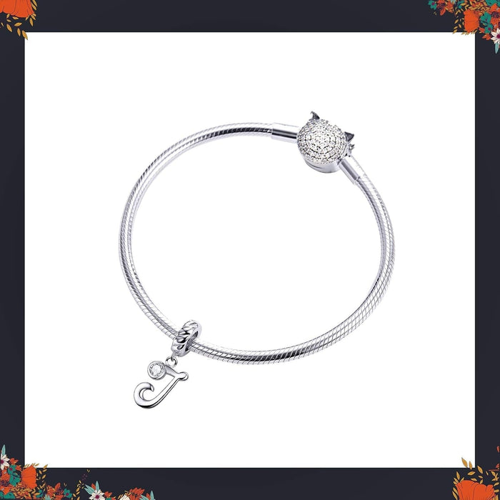 Alphabet Letter Initial Dangle Charms 925 Sterling Silver Fits European Charm Bracelets & Necklaces