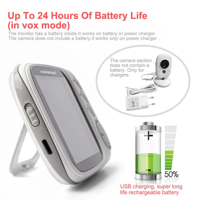 VB603 Video Baby Monitor 2.4G Wireless with 3.2 Inches LCD 2 Way Audio Talk Night Vision Surveillance Security Camera Babysitter
