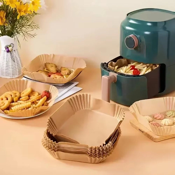 50/30 Pieces Kitchens Accessories Air Fryer Paper Kitchen Utensils Disposable Square round Pastry Molds BBQ Plate Non-Stick Pad