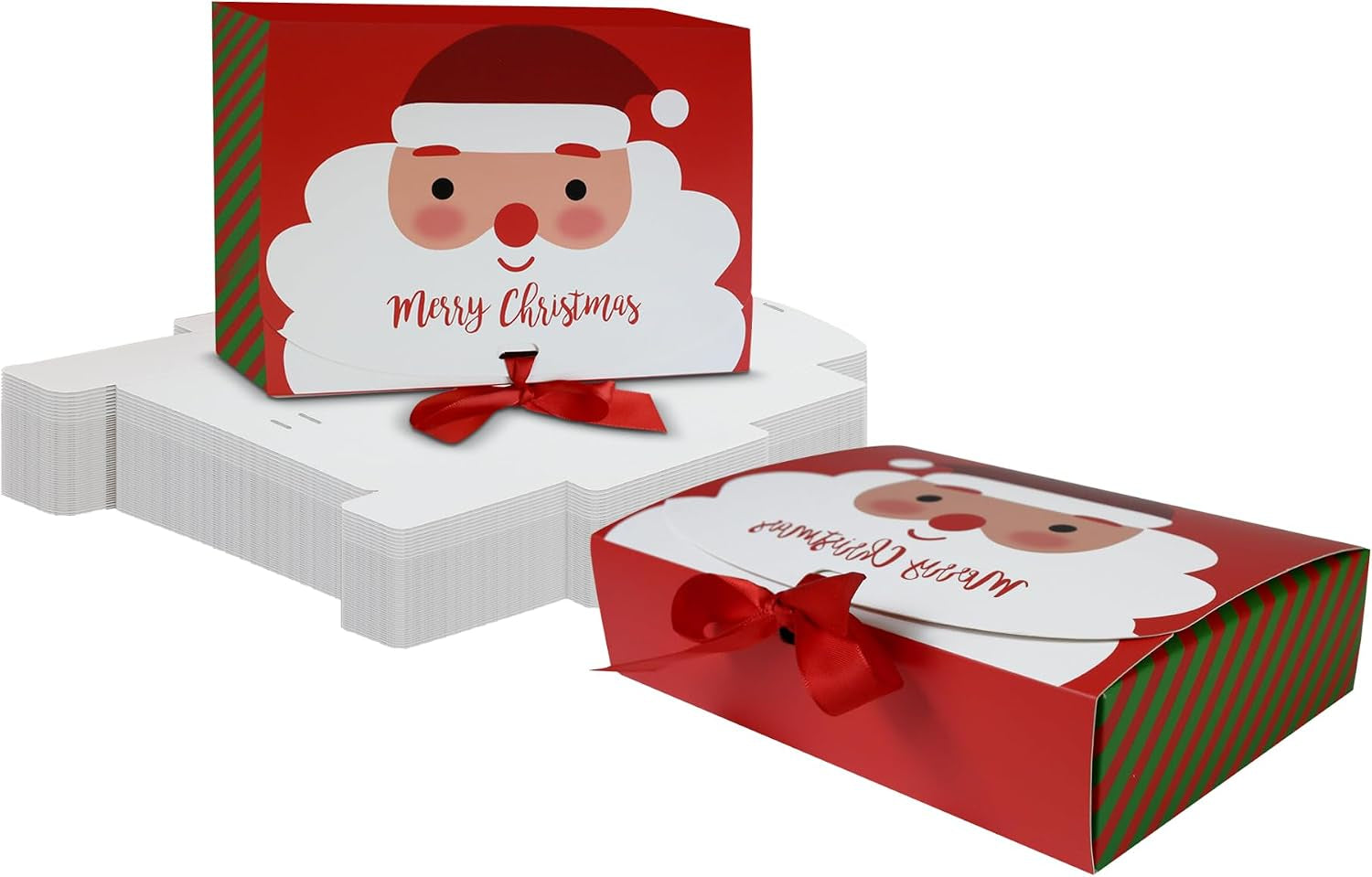 Pack of 12 Christmas Gift Boxes with Ribbon Closure 22.5X17X5 Cm