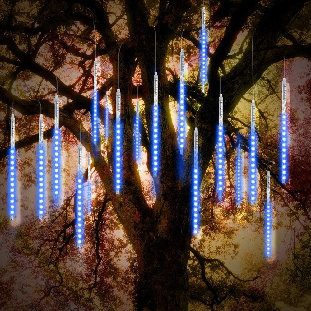 Christmas Lights Outdoor, Meteor Shower Lights 30Cm/12Inch 10 Spiral Tubes