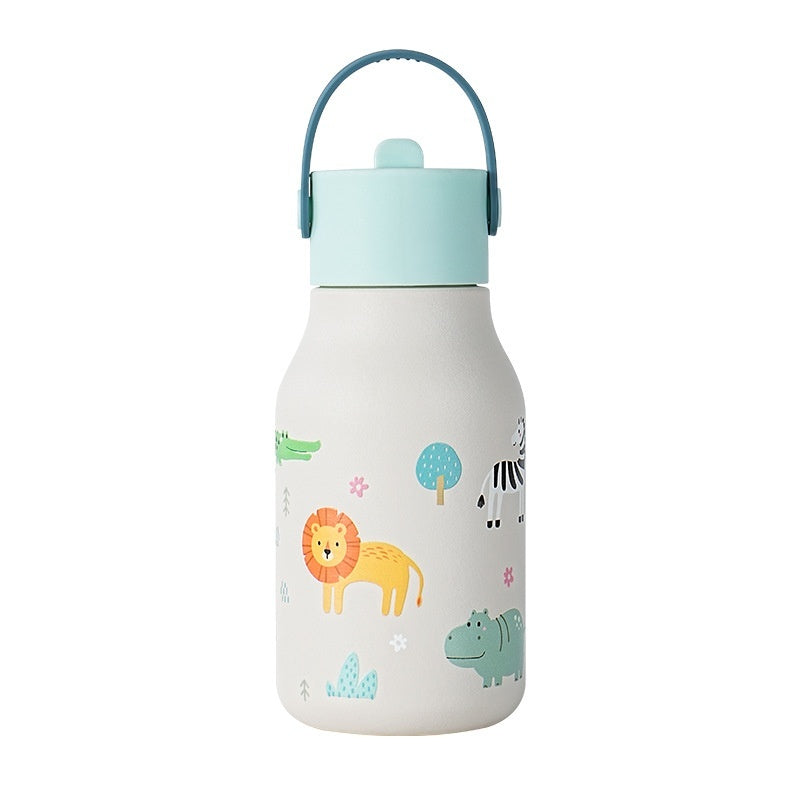 Cartoon Baby Titanium Drop-Resistant Straw Water Bottle
