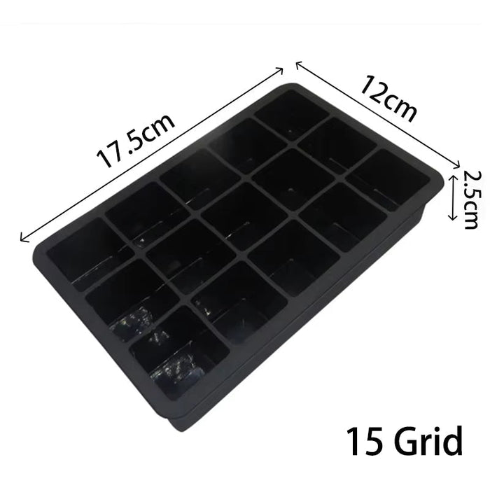 4/6/8/15 Grid Big Ice Tray Mold Box Large Food Grade Silicone Ice Cube Square Tray Mold Diy Bar Pub Wine Ice Blocks Maker Model