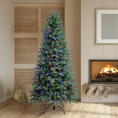 6.5Ft (1.9M) Pre-Lit Blue Hill Micro Dot Artificial Christmas Tree with 700 Colour Changing Micro LED Lights