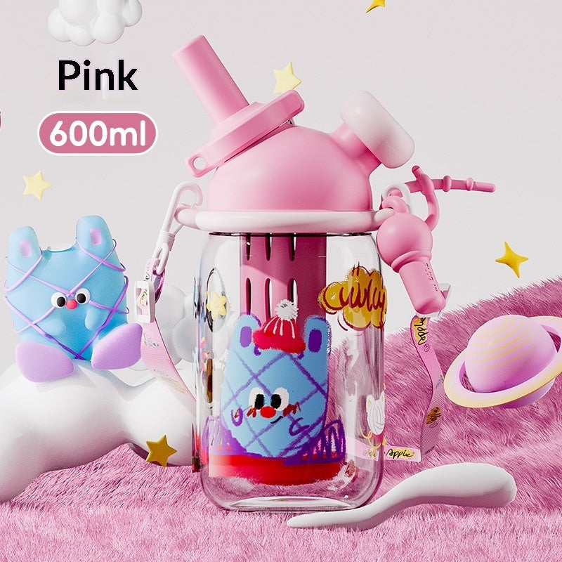 Large-capacity Straw Cup Childrens Water Bottle