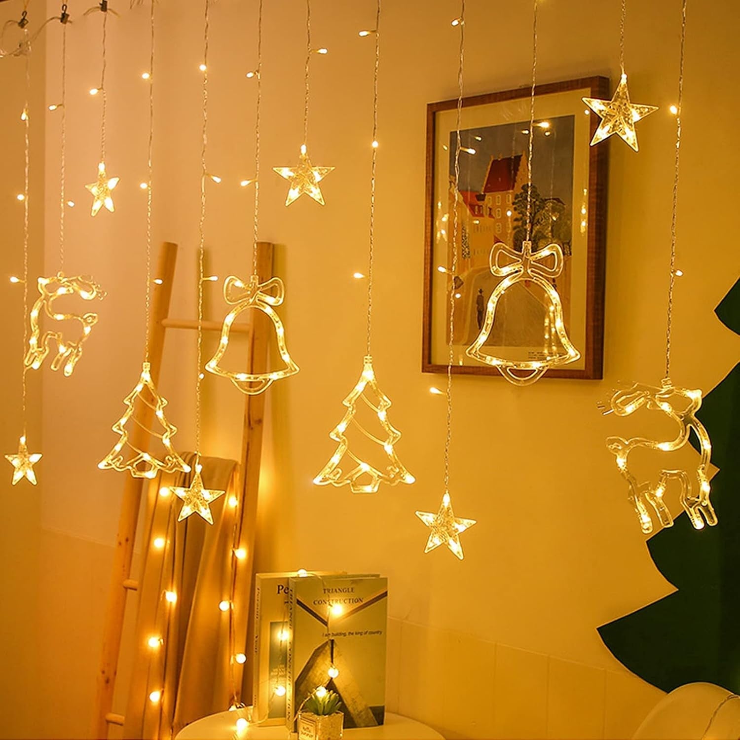 Christmas Fairy Lights with Christmas Pattern 8 Modes 138 LED 1PC