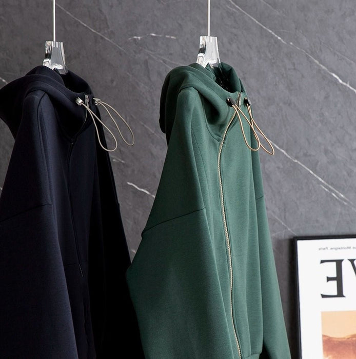 Autumn High-grade Sweater Hooded Drawstring Loose All-matching Cardigan Coat