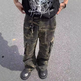 American Mechanical Style Outdoor Camouflage Workwear Casual Pants