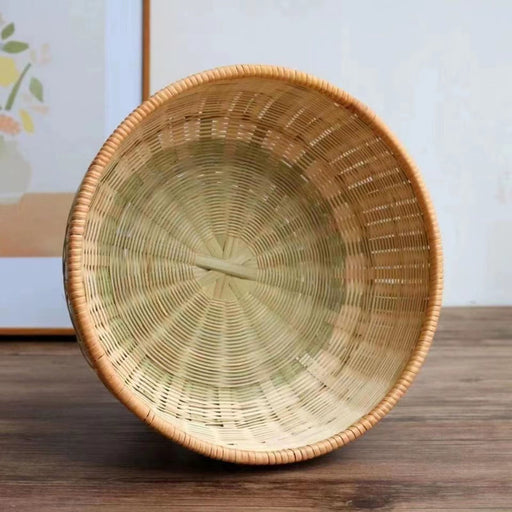 Bamboo Bread Basket Woven Fruit Basket Versatile Lightweight Storage Basket Woven Bowl Basket for Desktop Bedroom Closet