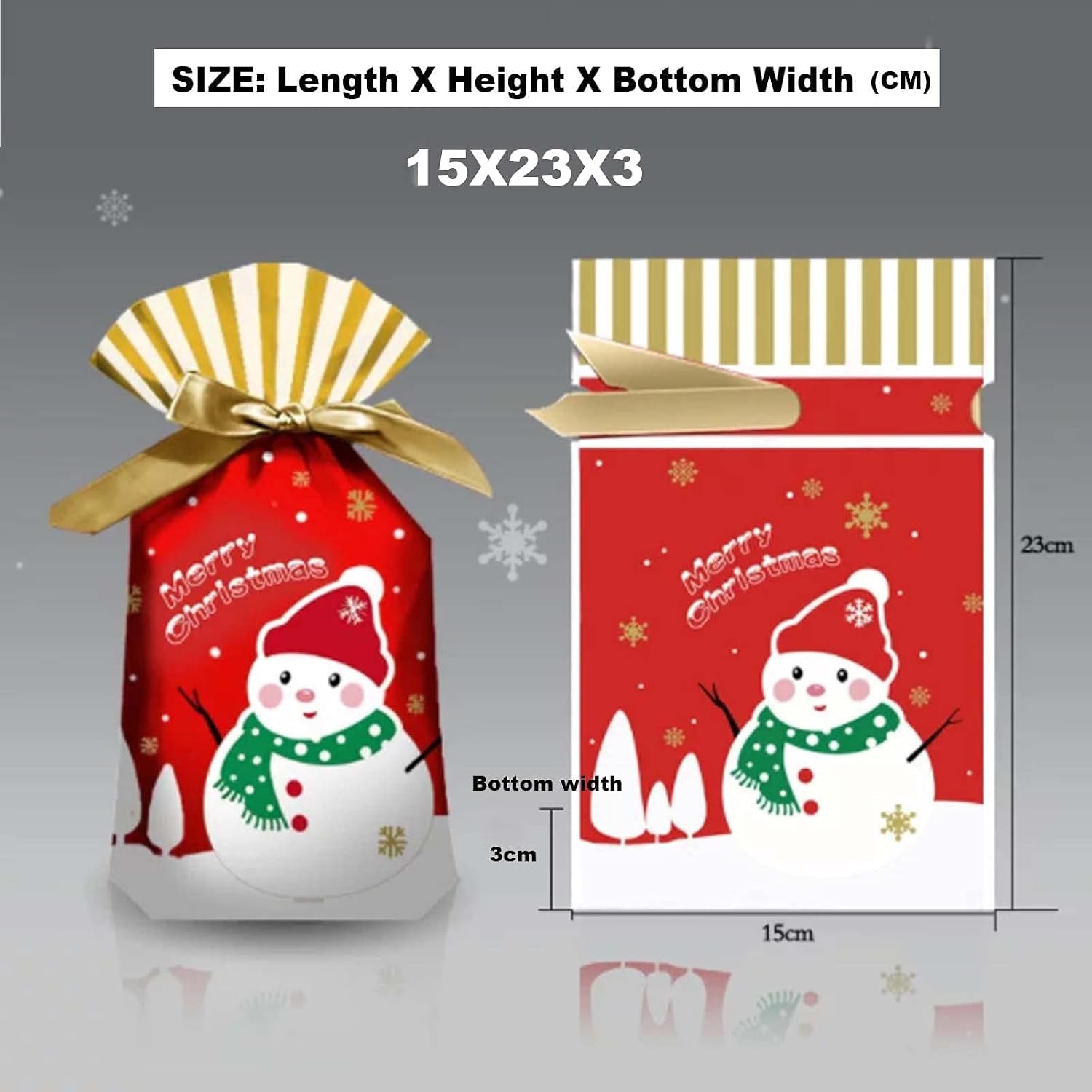 Christmas Wrapping Drawstring Gift Bags,30 Packs Xmas Candy Treat Cookie Bags with Drawstring (5.9Inx9In) Christmas Party Birthday Engagement Holiday Presents Bags