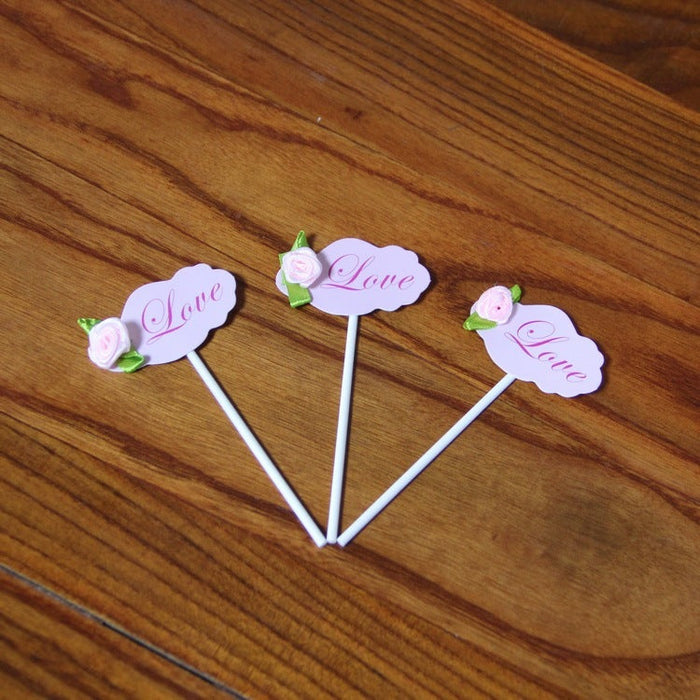 Birthday Cake Decoration Blank Writable Bowknot Flower