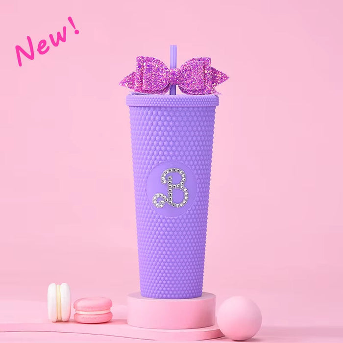 Stainless Steel Double Layer Thermos Cups 710Ml Lid Rhinestone Women Glitter Cup Water Bottle Gift Reusable Straw Cup With