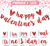 Valentines Day Decorations Set, Happy Valentine'S Day Letter Banner and 10 Pcs 18 Inch Red Heart Balloons for Valentines Day, Anniversary, Wedding Party