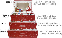 Pack of 12 Christmas Gift Boxes with Clear Window 18X13X5 Cm
