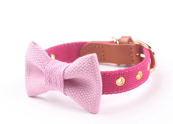 Canvas Hand Holding Rope Leather Stitching Collar Bow