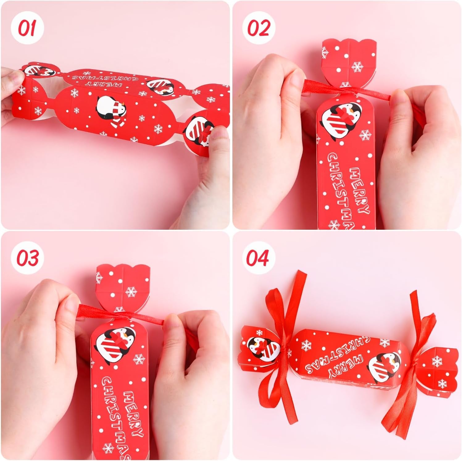 48 Pieces Small Christmas Boxes - DIY Sweets Cookies Boxes for Xmas Party Favor
