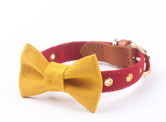 Canvas Hand Holding Rope Leather Stitching Collar Bow