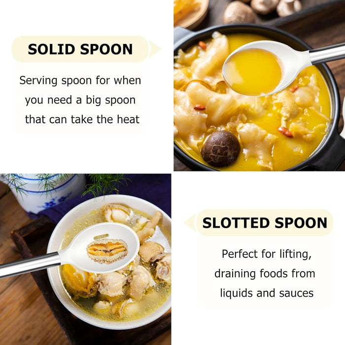 Kitchen Utensils Set, 6 Pcs Silicone White Cooking Utensils Include Ladle Turner Spoon Pasta Server, Heat Resistant Kitchen Tools with Stainless Steel Handle, Non-Stick Cookware Friendly