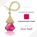Snow Angel Winter Car Air Freshener - Carfume Snow Angel Scent with Bubblegum, Vanilla & Cotton Candy - Hanging Luxury Fragrance for Car, Home & Office - Handcrafted for the Festive Season