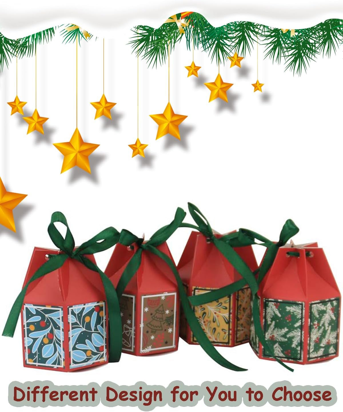30PCS Boxes, Xmas Party Favour Bags, Paper Candy Boxes, Novelty Packaging Decor Packs, Advent Calendar DIY