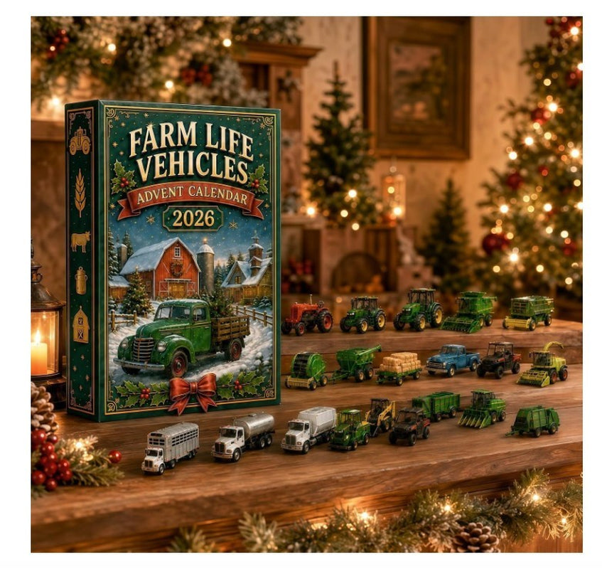 Farm Life Vehicles Advent Calendar 2026,24-Day 2D Acrylic Agricultural Machines