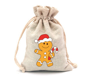 Christmas Cotton Drawstring Colorful Cartoon Gift Bag