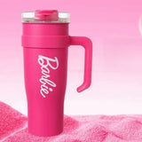 '-Copo De Agua Rosa Barbie Serie Para Meninas Grande Capacidade Palha Bling De Aco Gigante Tendencia Presente De Aniversari