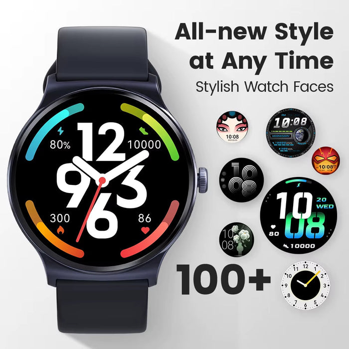 Solar Lite Smart Watch 1.38" Display Bluetooth 5.3 100+ Watch Faces Spo2 Heart Rate Monitor 20 Days Endurance Smartwatch