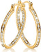 Diamond Hoop Earrings for Women Glitter Rhinestone round Earrings Crystal Hoop Earrings Loop Earrings for Women Cute Luxury Hoop Bling Earrings for Women