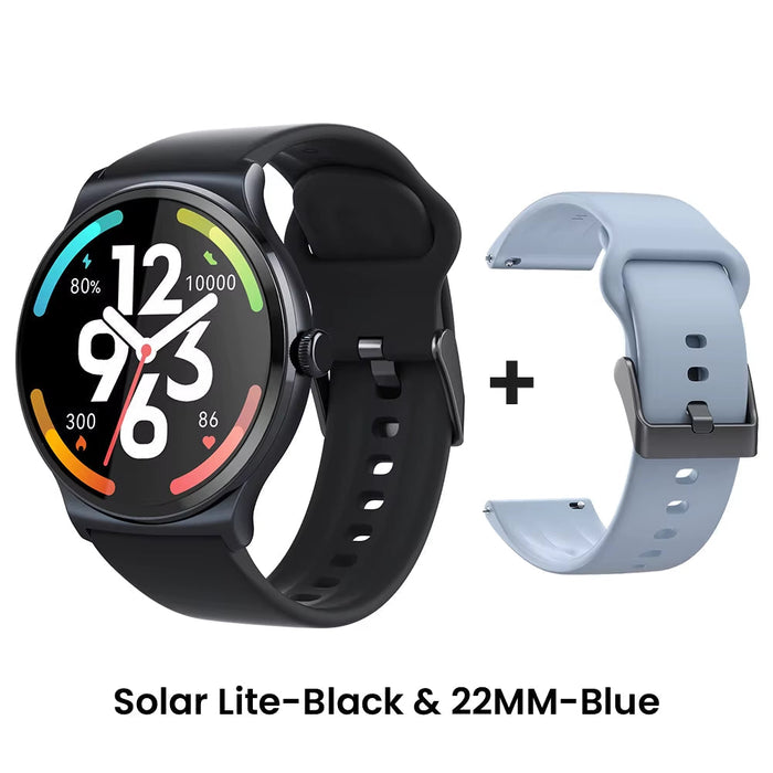Solar Lite Smart Watch 1.38" Display Bluetooth 5.3 100+ Watch Faces Spo2 Heart Rate Monitor 20 Days Endurance Smartwatch