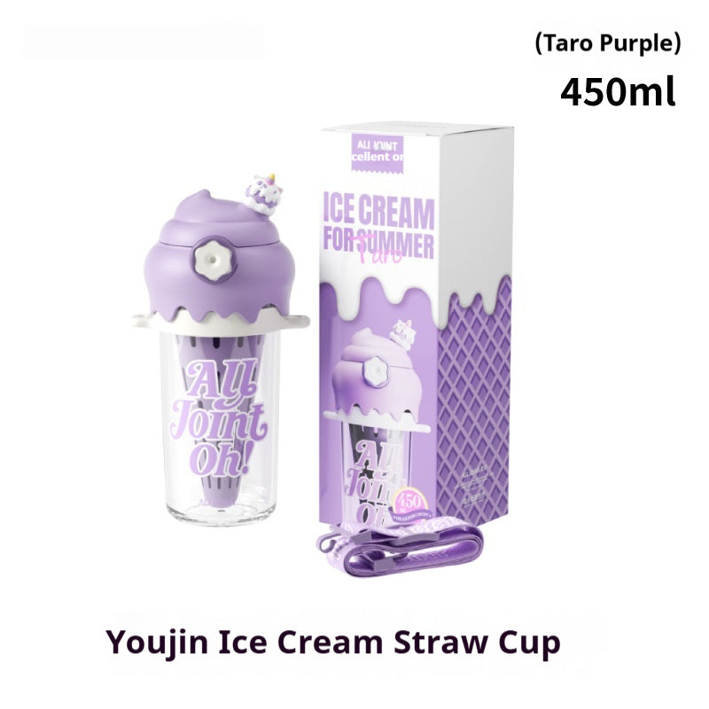 Youjin Ice Cream Cup Large-Capacity Water Bottle For School Portable